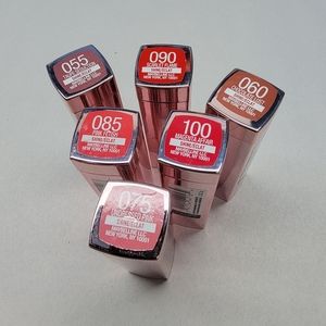 NWT lot of 6 maybelline color sensational shine compulsion lipsticks